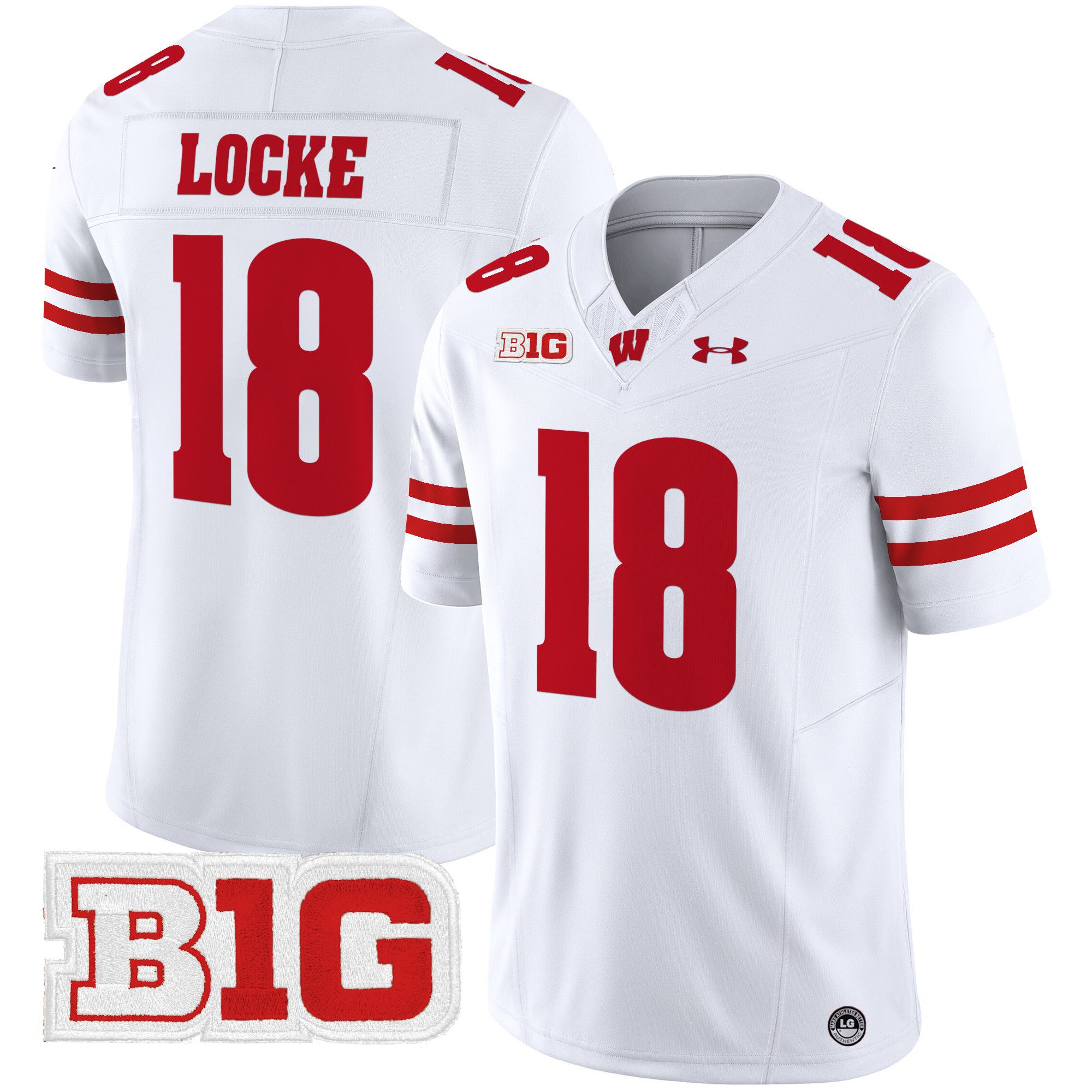 Men Wisconsin Badgers #18 Locke White 2024 Vapor Limited NCAA Jersey